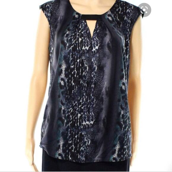 Trouve Sleeveless Snake Skin Faux Leather Top - Picture 1 of 7